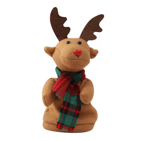 Jierger Christmas Reindeer Decor Electric Musical Plush Toy, Dancing Singing Deer Doll with Swing Hop Motion, Xmas Gift Indoor Festive Decor for Holiday Party, Reindeer Christmas Decor for Kids