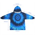 thumbnail image 7 of Blue Tie Dye Spiral Pattern Blanket Hoodies for Kids 6-13YR Oversize Wearable Blanket Hoodies for Boys Girls Teens, 7 of 7