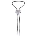 thumbnail image 2 of Corbata de bolo Yinane de cuero vaquero occidental con colgante plata, 2 of 8