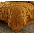 thumbnail image 3 of Chezmoi Collection Sydney 7-Piece Pinch Pleat Comforter Set, Lightweight Pintuck Bedding for All Season, California King, Spice, 3 of 9