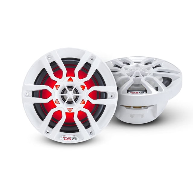 Altavoz coaxial DS18 Hydro NXL-6 de 2 vías, 300 W con RGB de 6.5 pulgadas, blanco