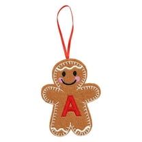 Christmas Decorations, 4.33Inch Felt A to Z Letter Gingerbread Man Initial Christmas Ornaments for Tree, Assorted Gingerbread Figurines Ornaments, Christmas Tree Hanging Decorations, A
