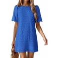 thumbnail image 4 of PRETTYGARDEN Women's Summer Casual Short Dresses Embroidered Lace Short Sleeve Boho Mini Dress Beach Vacation Clothes, 4 of 10