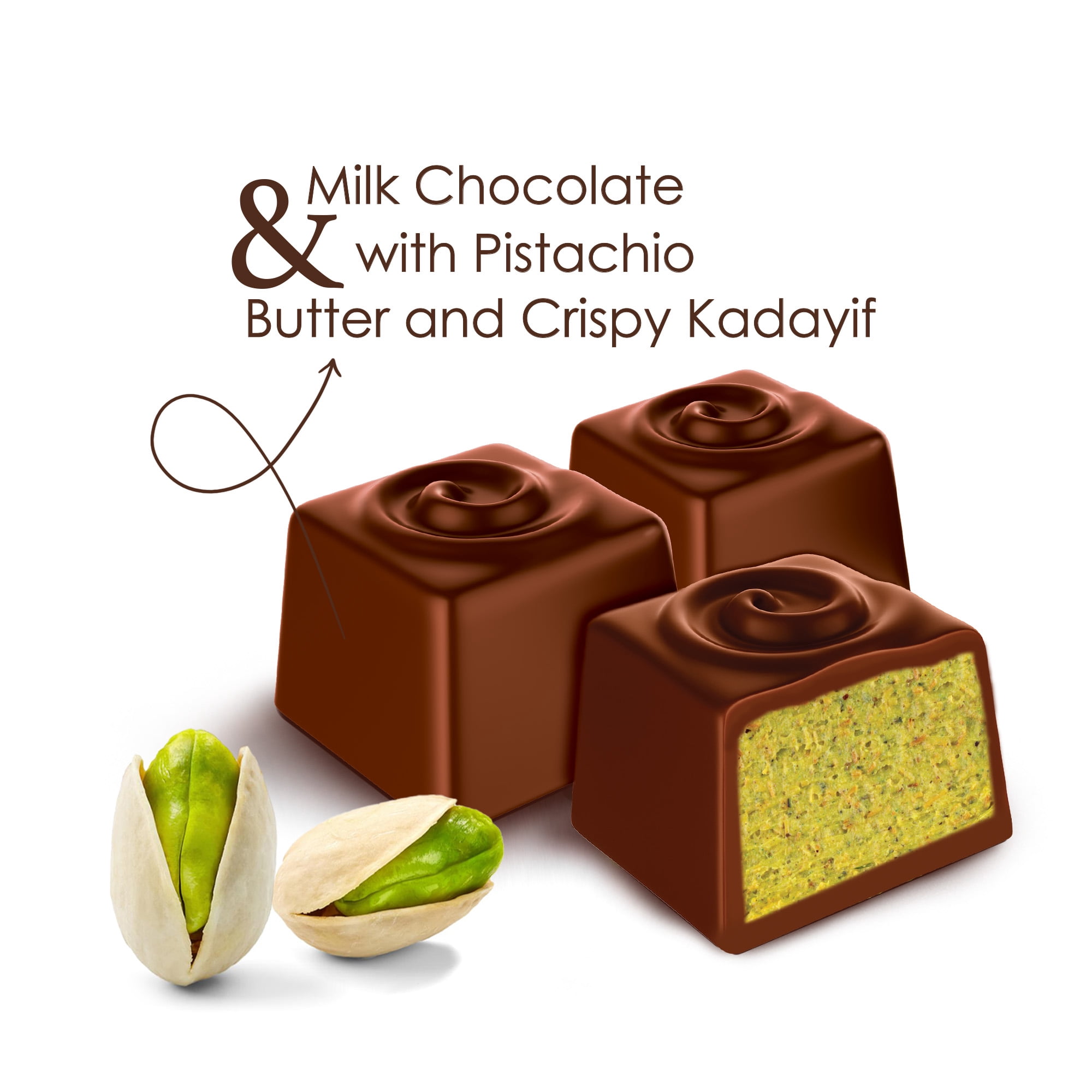 Dolcella - Dubai Milk Chocolate with Pistachio Butter & Crispy Kadayıf Gift Box 9.31 oz (264g)