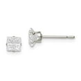 thumbnail image 4 of 925 Sterling Silver 4mm Square CZ 4 Prong Stud Earrings, 4 of 7