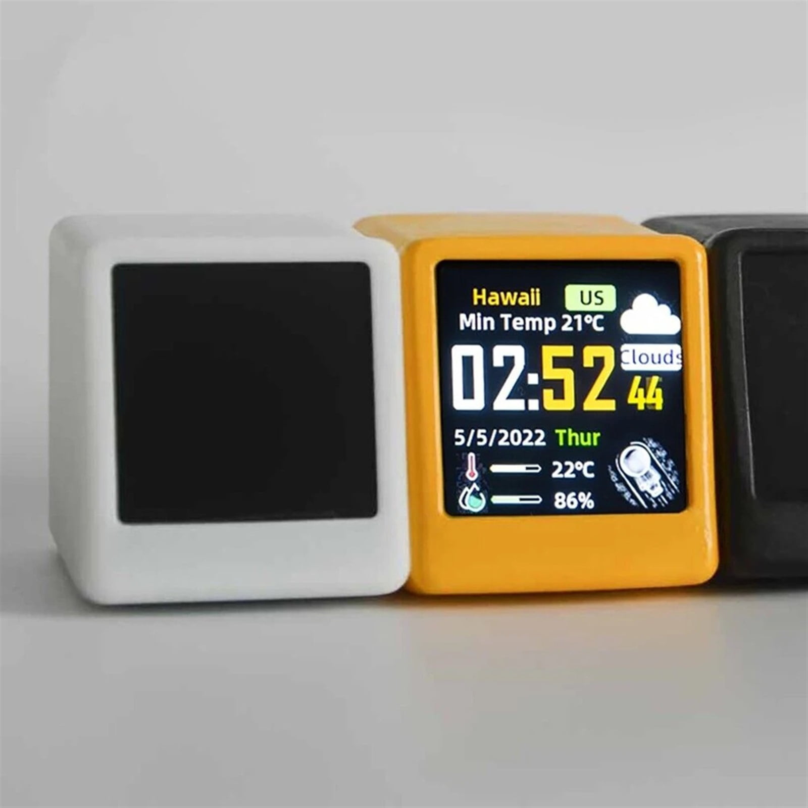 Smart Desktop Clock 1.54" Screen Desktop Smart Weather Station LED LCD Digital Clock Connection Replacement Tools ,High Precision