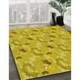 thumbnail image 3 of Ahgly Company Machine Washable Indoor Round Transitional Bright Gold Yellow Area Rugs, 5' Round, 3 of 7