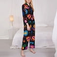 thumbnail image 3 of Daiia Colorful Floral2 for Women's Long-Sleeved Pajama Set – Soft & Comfortable Sleepwear Button-Up Pajamas Cozy Lounge Wear-Small, 3 of 7
