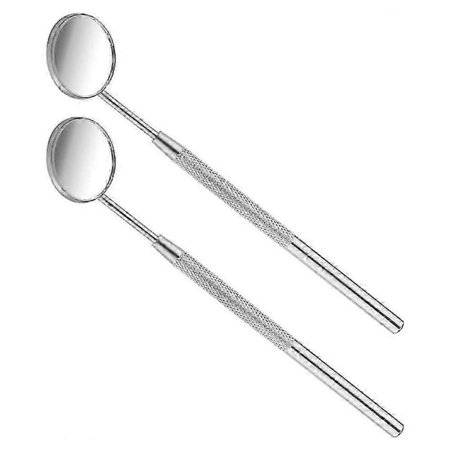 2 espejos de maquillaje desmontables para extensiones de pestañas, color plata.