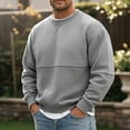 thumbnail image 2 of Iroehba Men's Sweatshirts Color-block Crew Neck Relaxed Cut Drop Shoulder Long Sleeve Pullover Top, Clean Versatile Stylish Practical Daily Outfit, 2 of 5