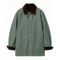 thumbnail image 5 of Womens Chore Jacket Corduroy Contrast Point Collar Shacket Coat Button Down Loose Mid Length Jackets with Pockets Warm Fall Winter Outerwear, 5 of 8