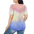 thumbnail image 6 of Yuzhih Short Sleeve Shirts for Women Round Neck Dressy Casual Tops 2024 Fashion Pleated Front Summer Blouses, 6 of 7