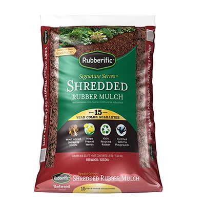 - Rubberific Mulch, Redwood, .8-Cu. Ft.