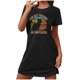 thumbnail image 1 of KIHOUT 2024 Camisón negro de cuello redondo para mujer, de moda, con estampado de gato, manga corta, holgado, ajustado, informal, para el hogar, tallas S-2XL, 1 of 7