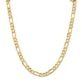 thumbnail image 5 of Auriga Fine Jewelry 10K Yellow Gold 7.5 mm Flat Figaro Chain Necklace for Men 22", 5 of 6