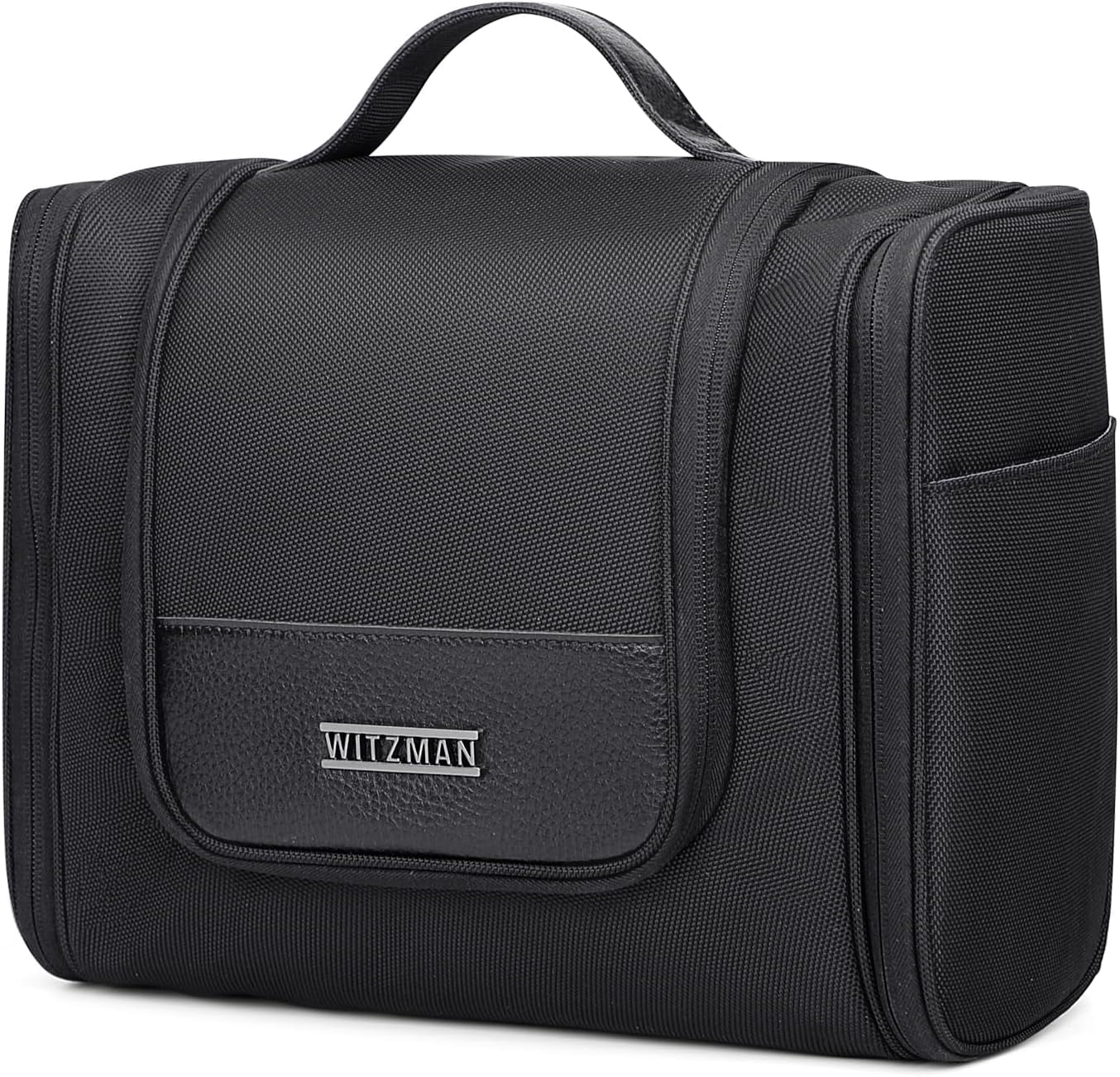 WITZMAN Toiletry Bag for Men Large Hanging Multi-Organization Bathroom Bag Water-Resistant Dopp Kit Shaving Bag Men(B690 Black)