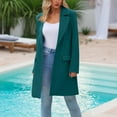 thumbnail image 3 of Wyobmus Women's Long Blazer Jackets Long Sleeve Lapel Suit Jackets Stretchy Loose Work Casual Blazers Outerwear with Pockets Green, 3 of 8