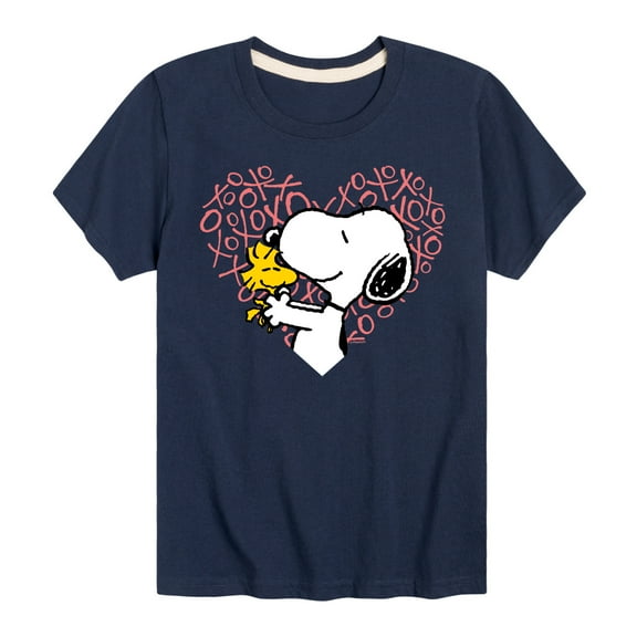 Peanuts - Snoopy Woodstock Xo Heart - Toddler And Youth Short Sleeve Graphic T-Shirt