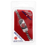 Apothecary Products Heart Patient Bracelet, Raised Medical Alert Symbol