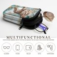 thumbnail image 5 of SEANATIVE Soft Neoprene Zipper Eyeglasses Pouch with Double Compartment Glasses Case Water-Resistant Lightweight Portable Eyewear Holder Bag for Women Men Travel, Cat Marble Green Gold, 5 of 7