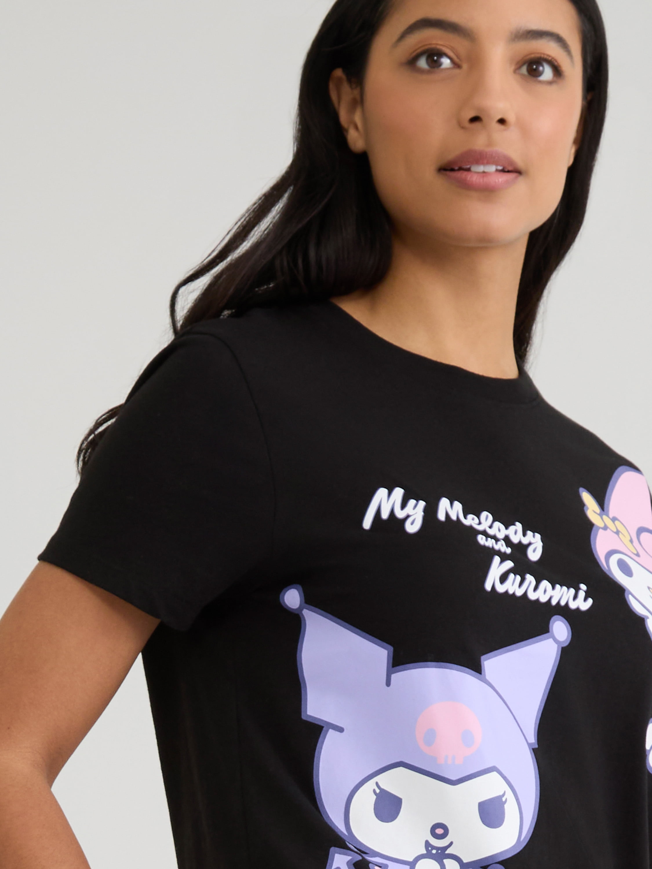 My Melody and Kuromi Women's and Women's Plus Graphic Tee and Shorts Set, 2-Piece, Sizes XXS-2XL