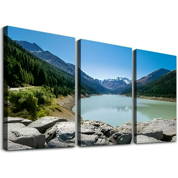 SHANXI at noon Canvas Wall Art Decor Paintings Pictures for Bedroom Wall Decor Above Bed Living Room Wall Decoration Bathroom Office Artwork 12"x16"x3pcs