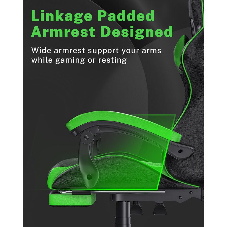 Bigzzia Gaming Chair with Footrest, Gaming Chair for Adult with