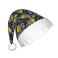 thumbnail image 2 of Fuzoiu Hand Drawn Citrus Fruits Elegant Lemons Print Santa Hat Christmas Hat for Adults,Santa Hats with Pompom, Unisex Xmas Holiday Hat for Christmas New Year Festive Party Supplies, 2 of 6