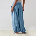 thumbnail image 2 of utcoco Women's Casual Loose Fit Linen Stitching Wide Leg Pants, 2 of 5