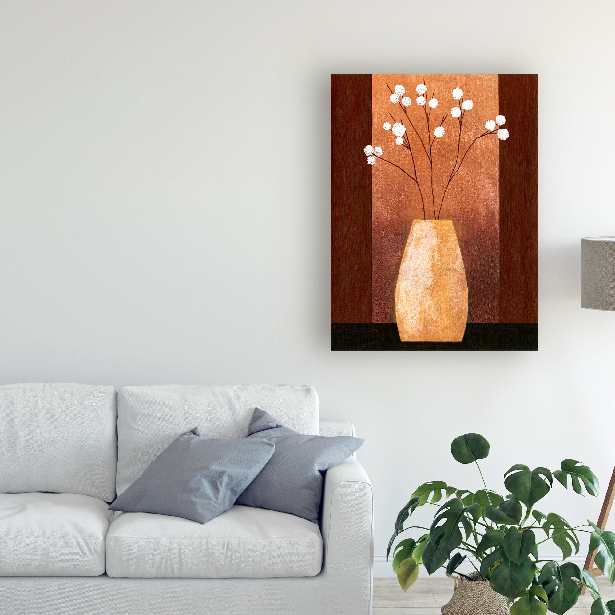 Trademark Fine Art 'Pot Floor Vase On Burgundy' Canvas Art by Pablo Esteban
