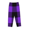thumbnail image 4 of Daiia Purple Buffalo Plaid Women's Sleep Pant with Pockets and Drawstring,Pajama Pants-Medium, 4 of 9