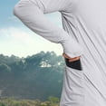 thumbnail image 4 of UTSJKR Men's Thumb Hole UPF 50+ Sun Proof Long Sleeve Hooded Shirt, Quick Dry Athletic Top, Outdoor Sports Beach Daily Anti UV Wear Gray S, 4 of 5