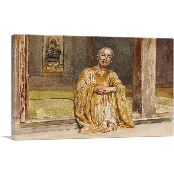 ARTCANVAS Portrait Of Our Landlord The Buddhist Priest Canvas Art Print by John La Farge - Size: 26" x 18" (1.50" Deep)