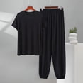 thumbnail image 2 of BaoFuBaoMei Mens Pajamas Set Big and Tall 2 Piece Crew Neck Lounge Sets Short Sleeve Top Joggers Sleepwear Sets Comfy Soft Loungewear with Pockets, 2 of 5
