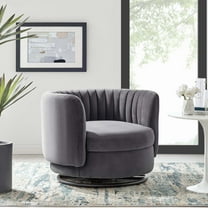Modway Embrace Tufted Performance Velvet Swivel Chair in Black Gray
