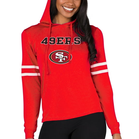 Women's Concepts Sport  Scarlet San Francisco 49ers Marathon Lightweight Lounge Pullover Hoodie