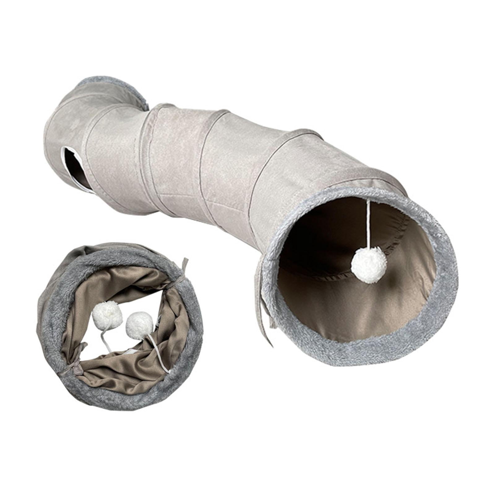 Foldable Tunnel for Indoor Cats Puppy Interactive S Shaped Pet Tunnel Kitten Suede Fabric 10.63 Inches in Diameter Tube Play Toy