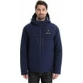 thumbnail image 4 of Venustas Men's 12V Heated Jacket with Battery, Softshell Electric Winter Coat for Skiing, Hunting & Outdoor Work & Cold Weather (Navy, 4XL), 4 of 8