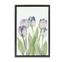 Stupell Industries Soft Garden Tulips Botanical & Floral Painting Black Floater Framed Art Print Wall Art, 17 x 25