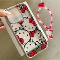 thumbnail image 3 of Full Screen Red   Face Bow Strap Phone Case For iPhone 16 15 14 13 12 11 Pro Max XR XS MAX 7 8Plus Y2K Cartoon Cover, 3 of 9