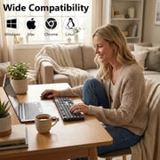 SANPTENT Wireless Keyboard and Mouse Combo, 104 Full Size Keyboard, 2.4GHz Portable for Windows, Mac Os, Desktop, PC, Laptop, Black