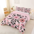 thumbnail image 2 of Homewish Bohemian Damask Floral Queen Comforter Set,Pink Flowers Bird Comforter Sets Queen,Pink Reversible,3-Piece,1 Comforter and 2 Pillowcases, 2 of 7
