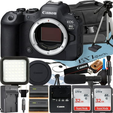 Canon EOS R6 Mark II Mirrorless Camera (Body) with 2 Pack SanDisk 32GB Memory Card   Case   ZeeTech Accessory Bundle (International Version)