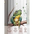 thumbnail image 5 of Watercolor Frog Sheer Curtains 2 Panels Set Green Frogs Animals Branch Cartoon Sheer Window Curtains Light Filtering Rod Pocket Voile Drapes for Bedroom Living Room 52"X108", 5 of 8