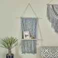 thumbnail image 2 of The Novogratz 25" x 6" Handmade Macrame 1-Tier Gray Wall Shelf, 2 of 8