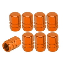 8 Pcs Tire Valve Stem Caps, 10x17MM Car Wheel Valve Cap Universal for Car Bike Motorcycle Anti Crash Aluminum Alloy Orange Tyre Valve Stem Cover Valve Dust Cap Tire Valve Cap