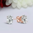 thumbnail image 2 of IGI Certified 3 Carat Lab Grown Solitaire Diamond Stud Earrings| 18K Rose Gold Oval Shape Push Back Prong Setting Earrings | F-G Color, VS1-VS2 Clarity, 2 of 6