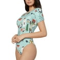 thumbnail image 2 of Easygdp Christmas Winter Animals Women's One-Piece Swimsuit Slim Fit Crew Neck Bodysuit Athletic Swimwear with Concealed Buckle - Large, 2 of 9