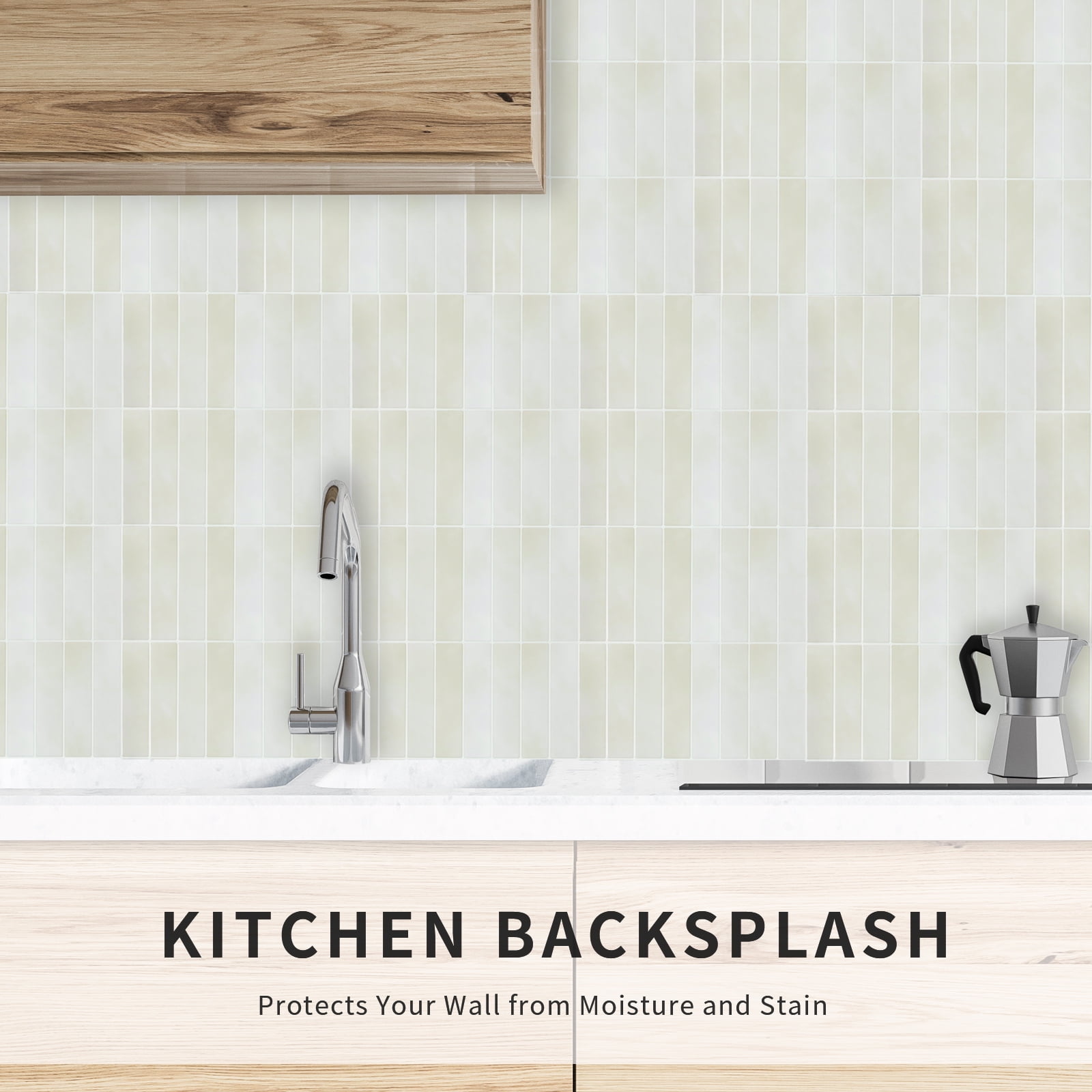 10 Sheets Peel and Stick Backsplash - 12" x 12" 3D Self Adhesive Peel and Stick Subway Tile for Kitchen Bathroom (Beige)