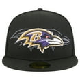 thumbnail image 2 of Men's New Era Black Baltimore Ravens Tri-Hit 59FIFTY Fitted Hat, 2 of 5